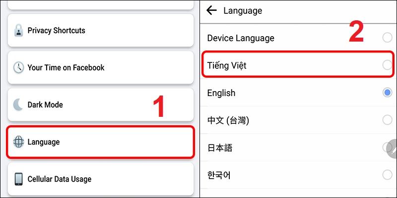 Bạn muốn chuyển đổi tiếng Anh sang tiếng Việt trong Facebook? Xem ngay cách làm siêu dễ!