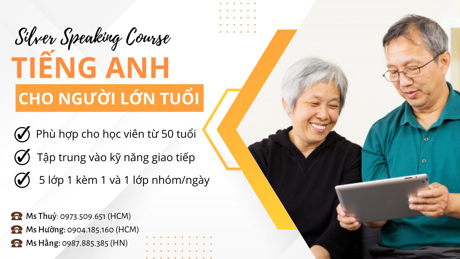 Địa chỉ học tiếng Anh cho người lớn tuổi: Lựa chọn lớp học phù hợp nhất!