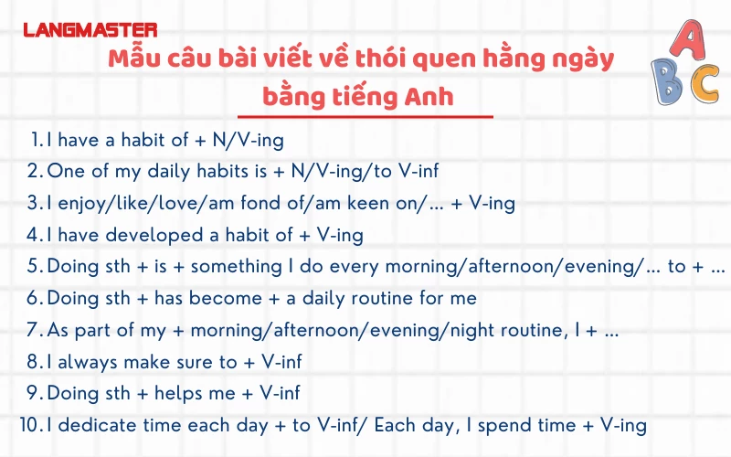 Bạn muốn miêu tả cuộc sống hàng ngày bằng tiếng anh?Đây là những cụm từ bạn cần