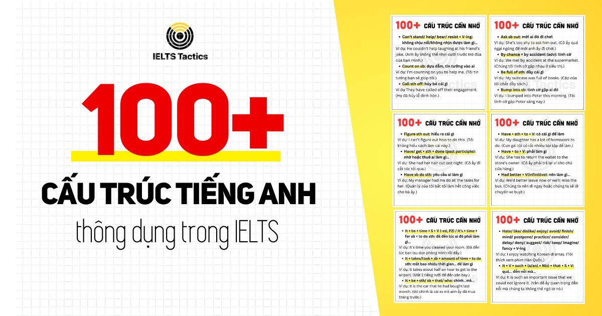 Download miễn phí: 100 cấu trúc ngữ pháp tiếng Anh thông dụng