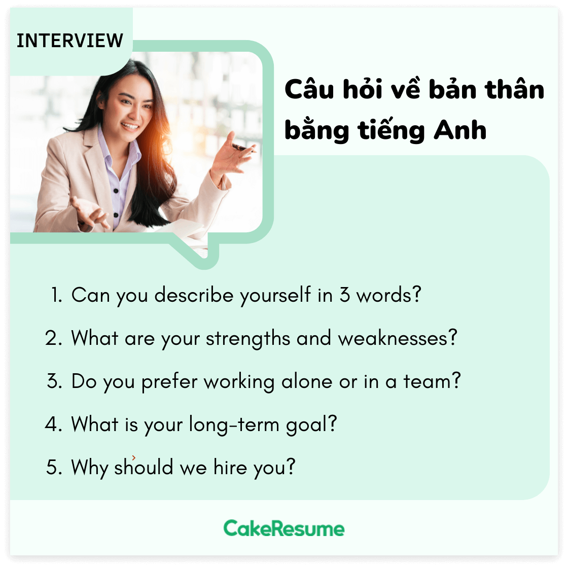 Viết CV & phỏng vấn: Câu hỏi giới thiệu bản thân bằng tiếng anh!