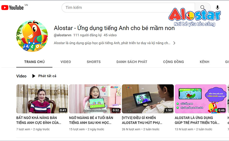 Các kênh học tiếng anh cho bé trên Youtube miễn phí, bé học vui mỗi ngày.