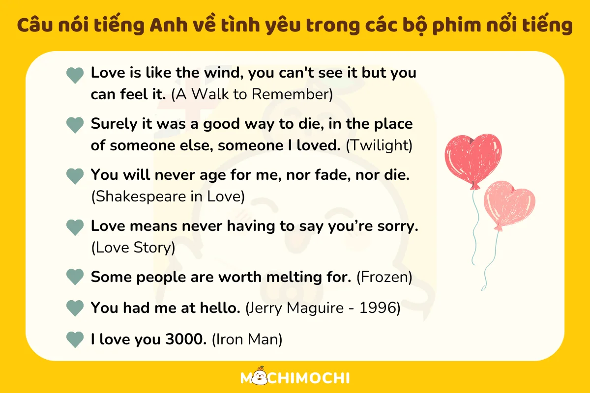 Tổng hợp những câu nói tiếng Anh hay về tình yêu dễ học dễ dùng